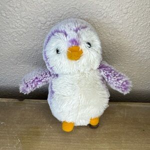 Aurora Small Purple PomPom Penguin Plush Stuffed Animal EUC